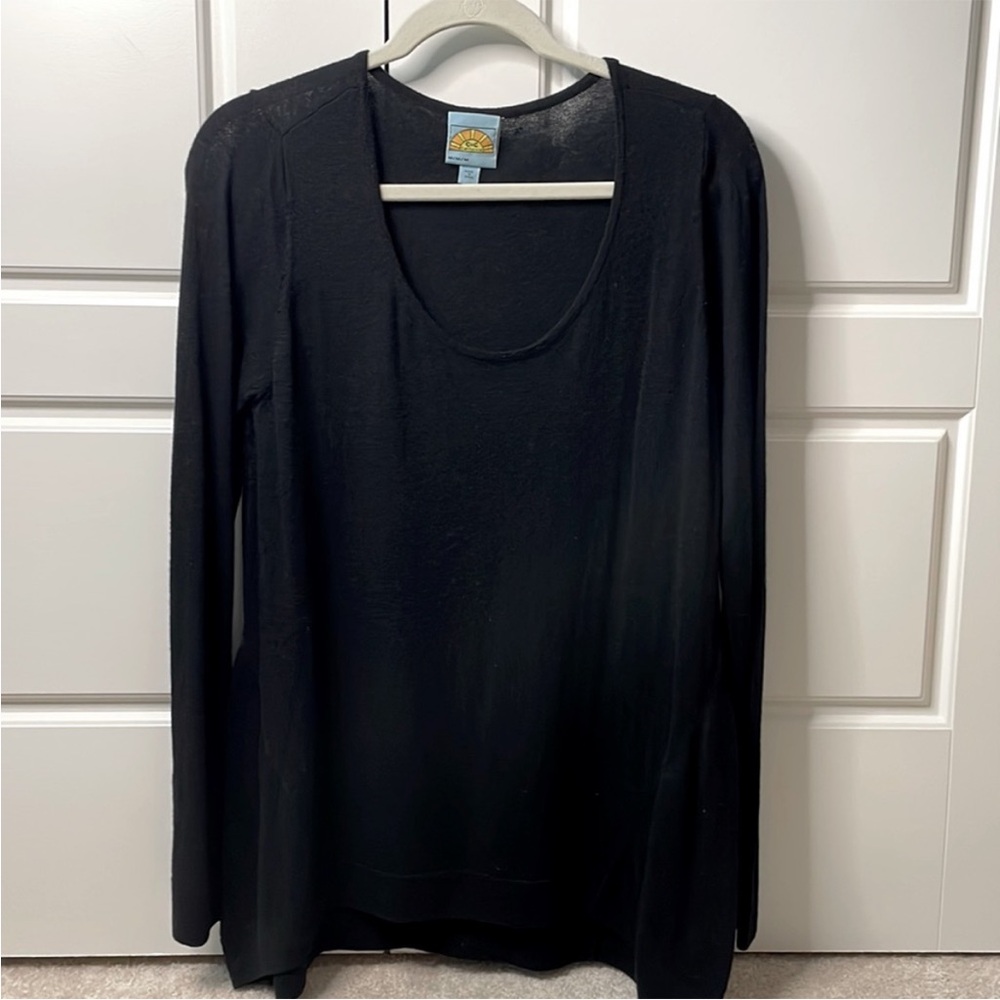 C&C Cashmere Blend Scoop-neck Side-flare Sweater